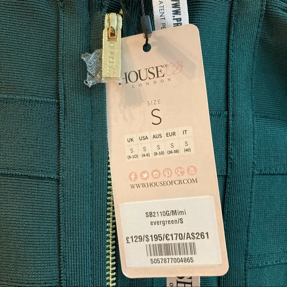 💃🏽HOST PICK💃🏽NWT House of CB ‘Mimi’ dress in Evergreen - Picture 6 of 8